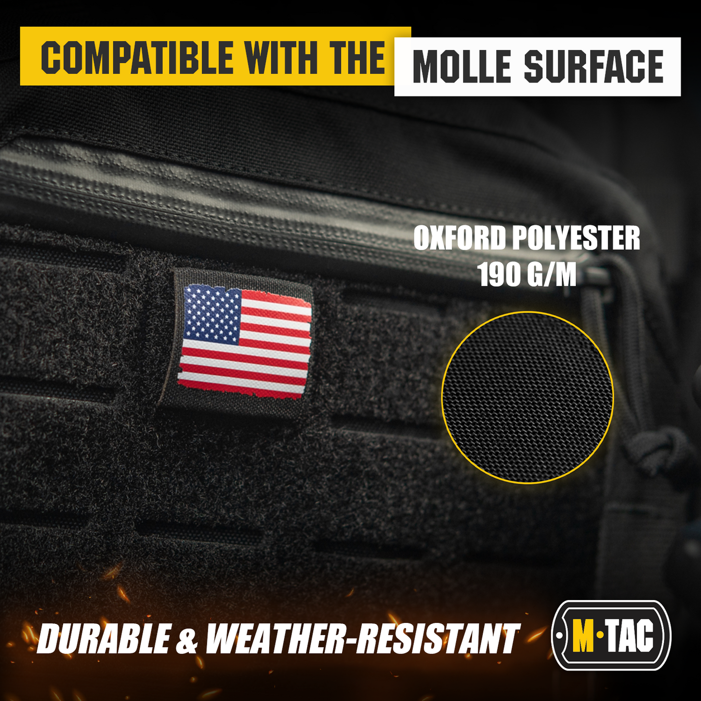 M-Tac Molle Morale Patch USA Flag - Tactical Military Badge