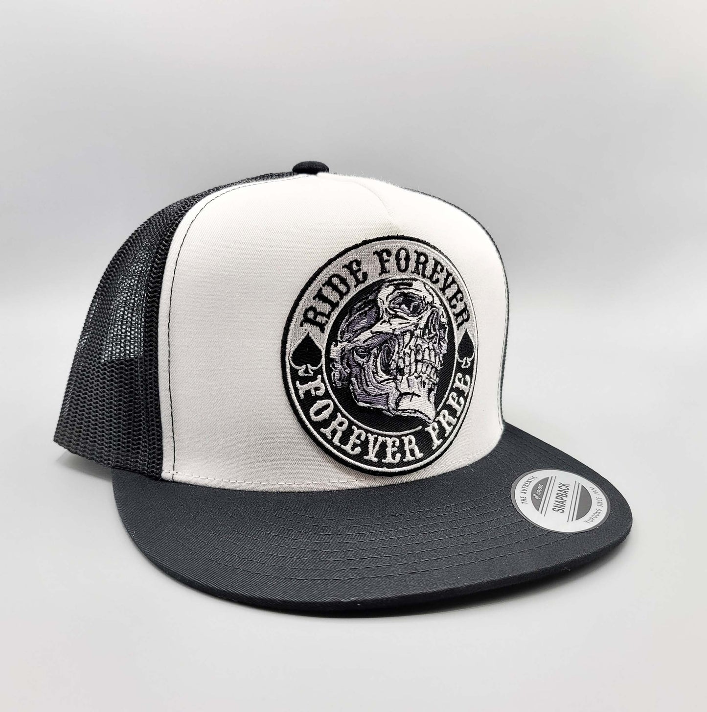 Ride Forever, Forever Free Motorcycle Trucker Hat