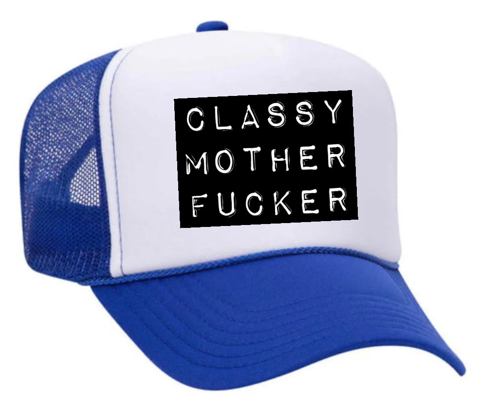 Classy Mother Fucker Block Trucker Hat