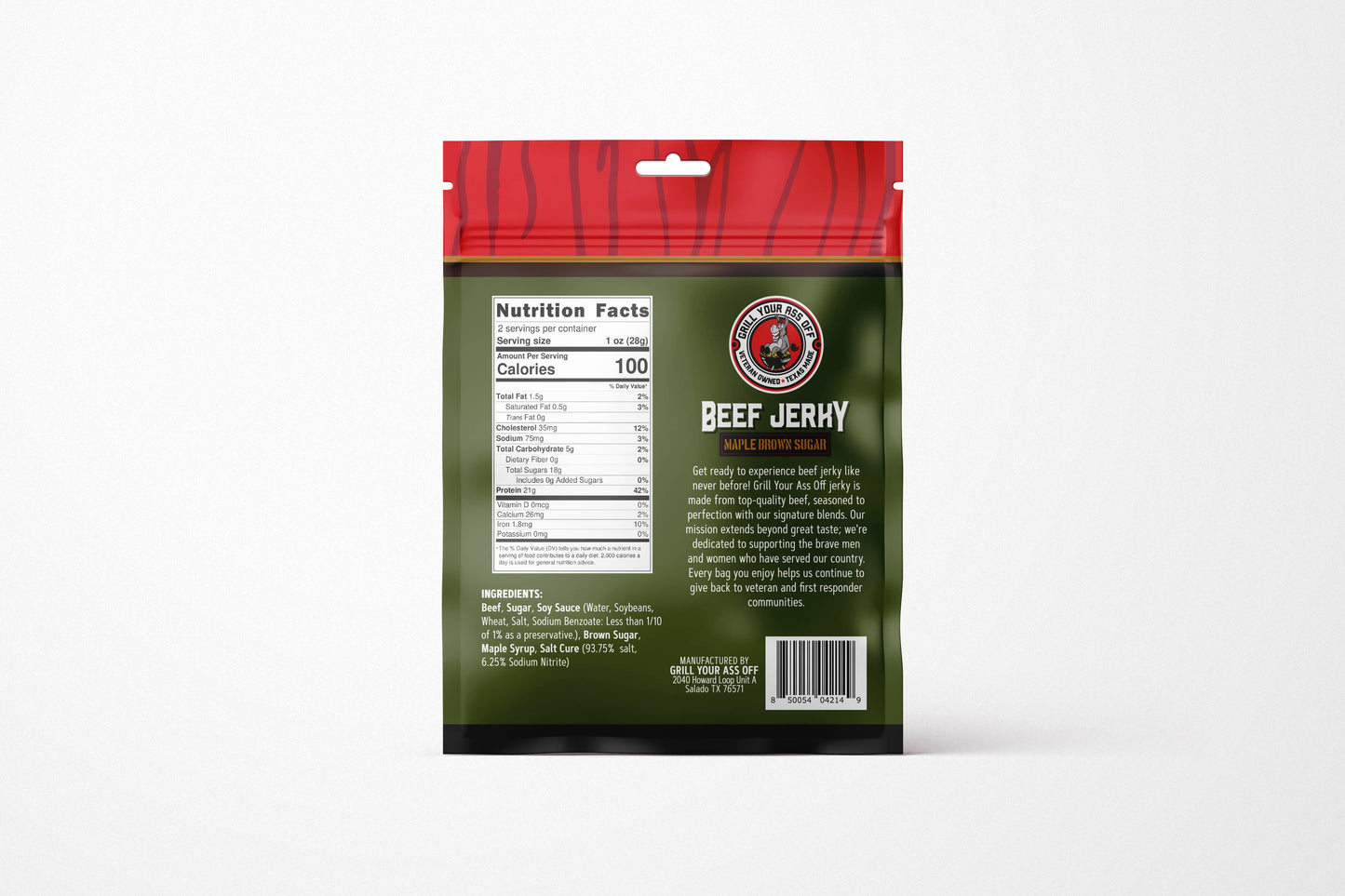 Maple Brown Sugar Beef Jerky - Gourmet, High-Protein Snack