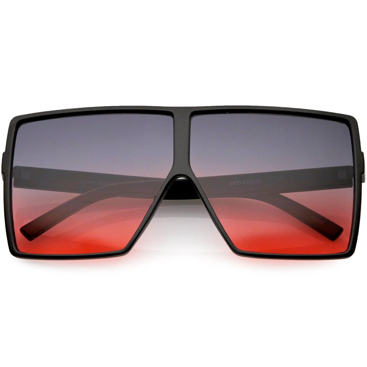 Oversize Retro Modern Flat Lens Flat Top Translucent Sunglasses C730