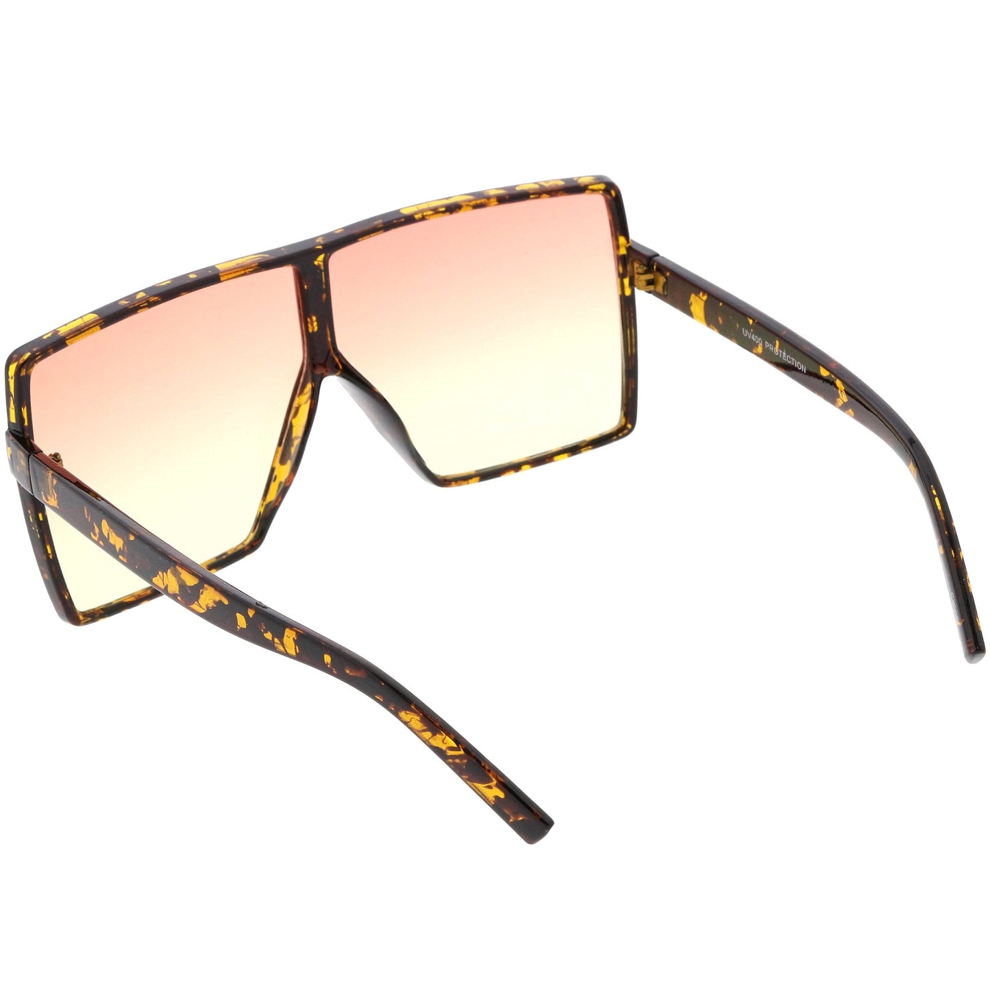 Oversize Retro Modern Flat Lens Flat Top Translucent Sunglasses C730