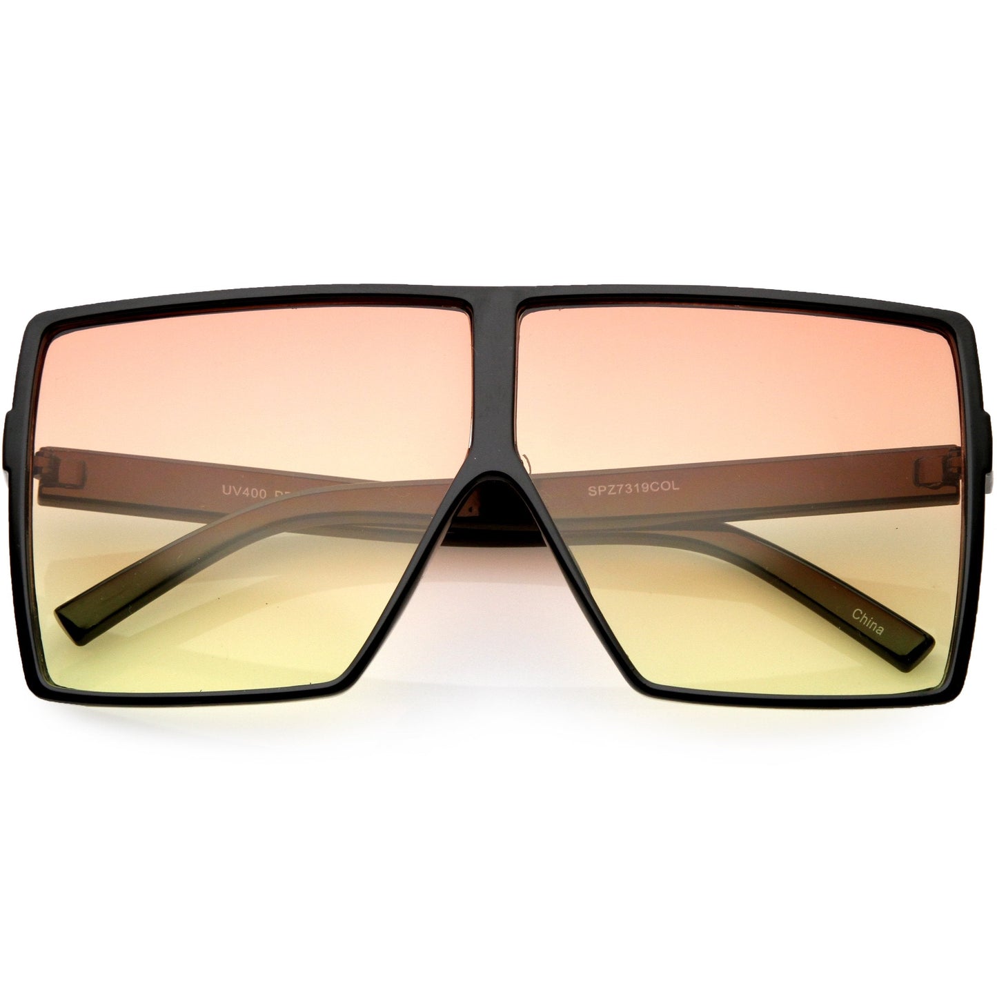 Oversize Retro Modern Flat Lens Flat Top Translucent Sunglasses C730