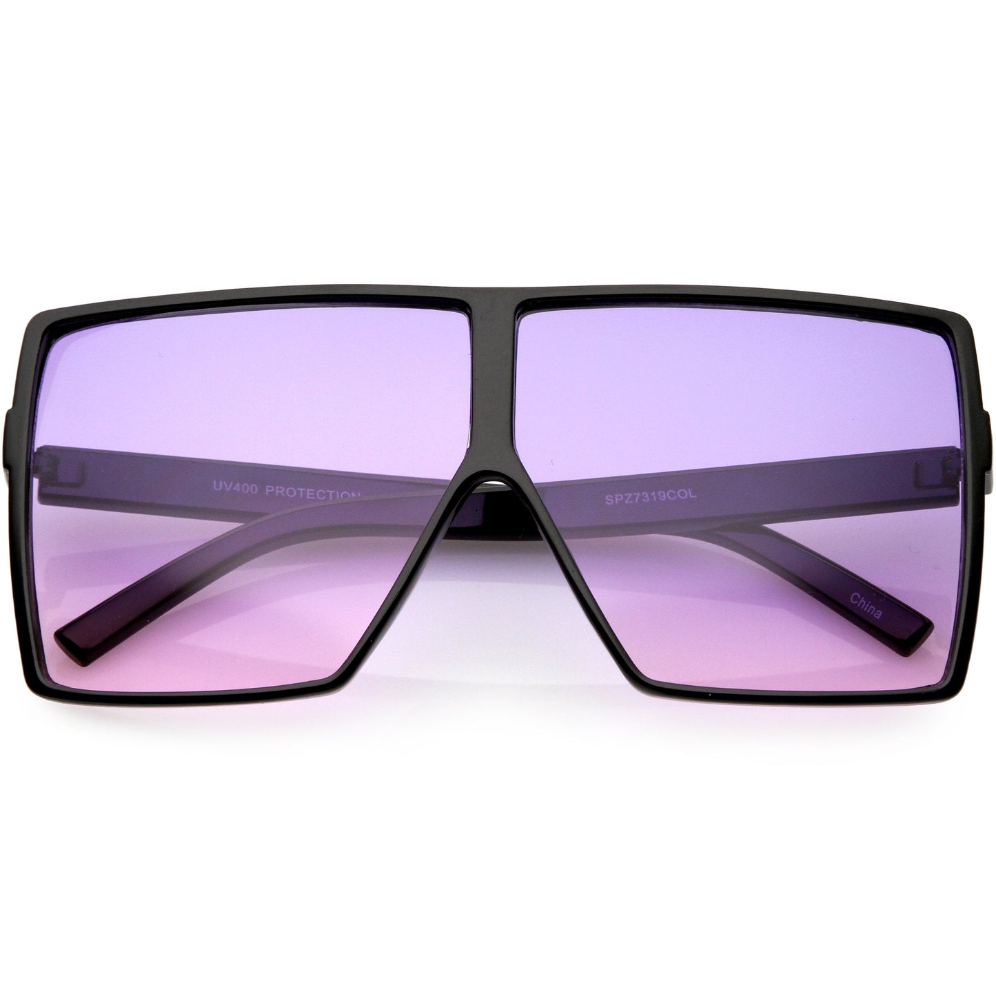 Oversize Retro Modern Flat Lens Flat Top Translucent Sunglasses C730