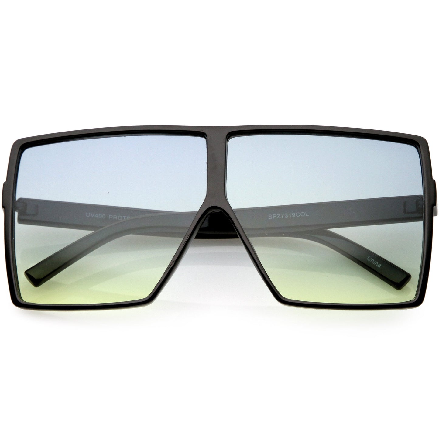 Oversize Retro Modern Flat Lens Flat Top Translucent Sunglasses C730