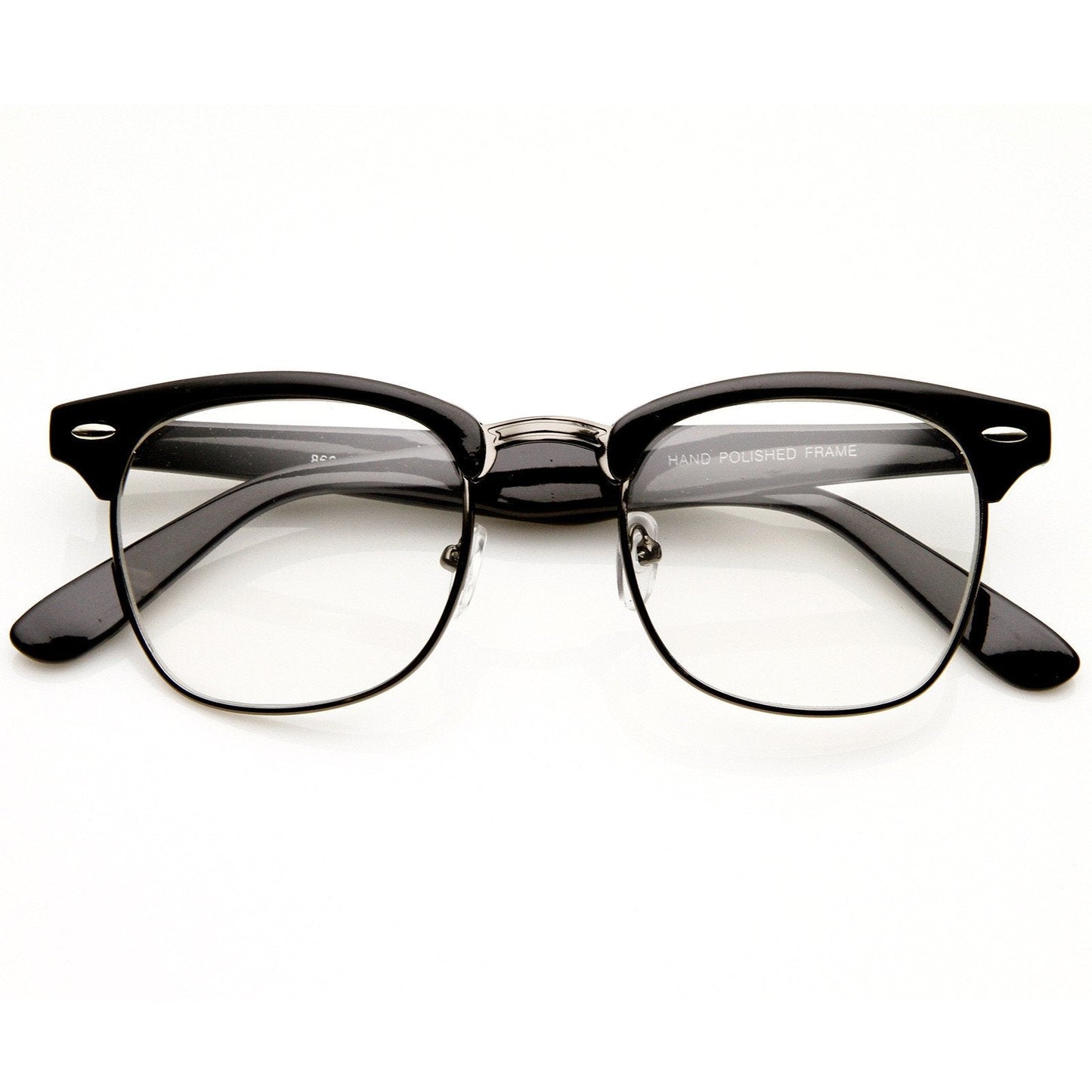 Vintage Inspired Classic Horned Rim Half Frame Clear Lens Glasses 2933