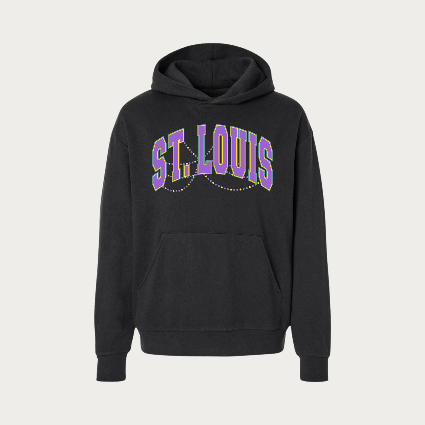 Beaded Collegiate Mardi Gras Hoodie