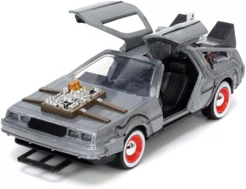 Back to the Future Part III die-cast 1:32 scale "Hollywood Rides" DeLorean Time Machine (white-walls)