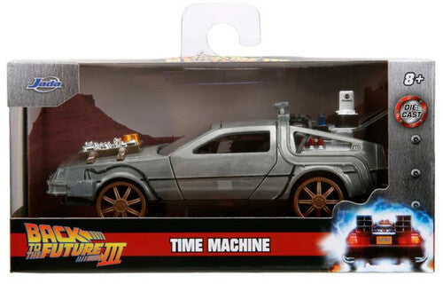 Back to the Future Part III die-cast 1:32 scale "Hollywood Rides" DeLorean Time Machine (railroad)