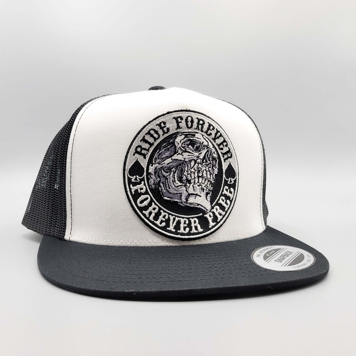 Ride Forever, Forever Free Motorcycle Trucker Hat