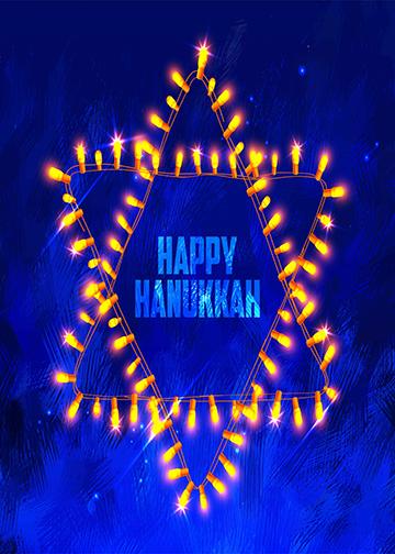 Happy Hanukkah - Ligthed Garland