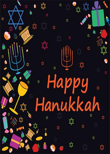 Happy Hanukkah Black Background