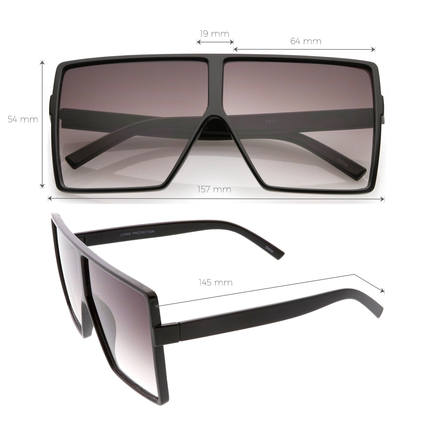 Oversize Retro Modern Futuristic Square Aviator Sunglasses C475