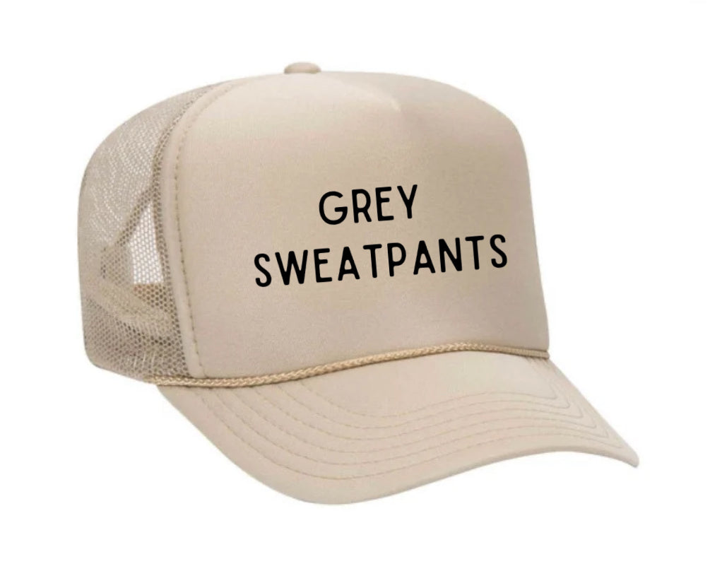 Grey Sweatpants Trucker Hat