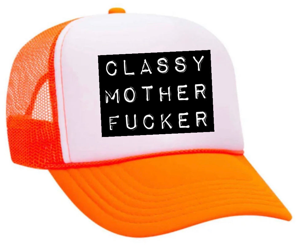 Classy Mother Fucker Block Trucker Hat