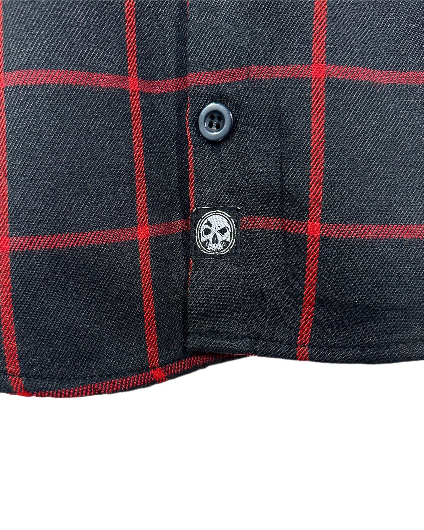 NEW! Black & Red Embroidered Flannel (Hidden Snap Collars)