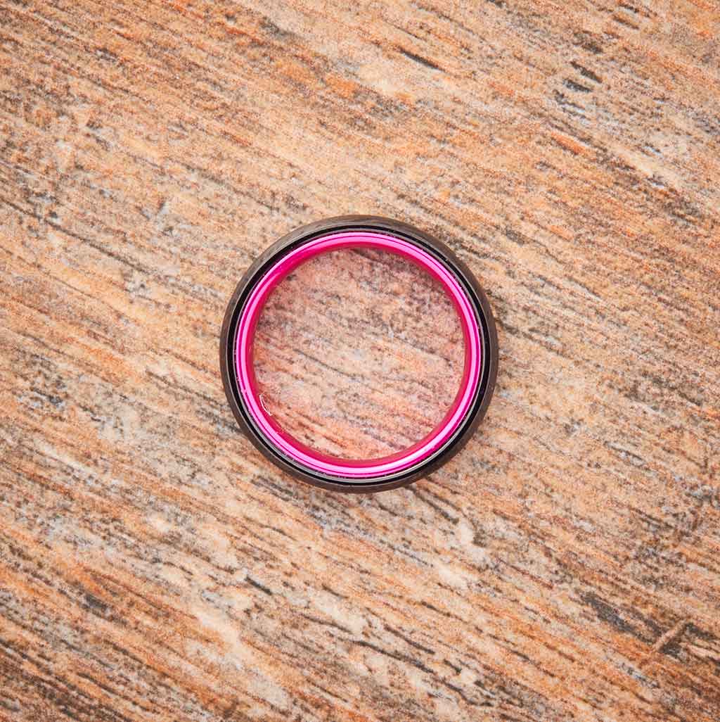 Tungsten Ring (Black) - Resilient Pink - 4MM