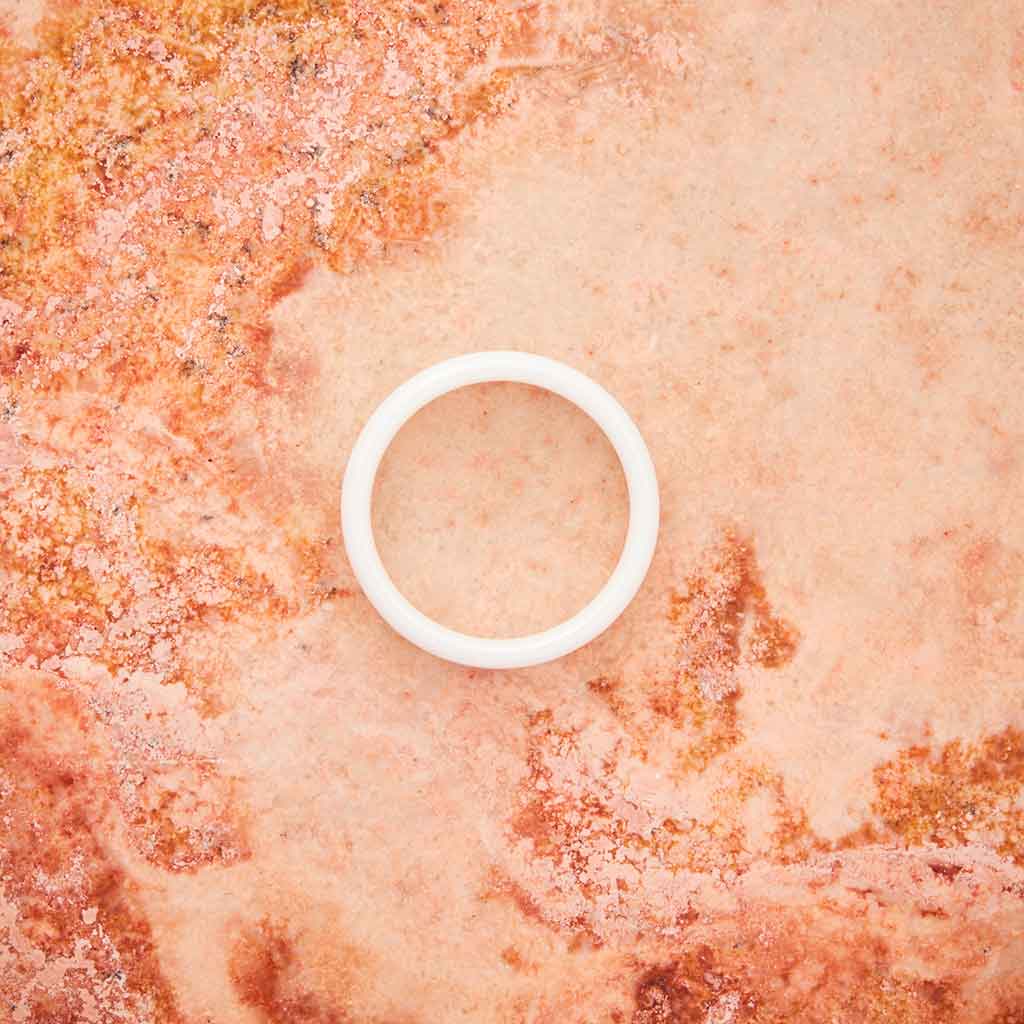 White Ceramic Ring - Minimalist - 4MM