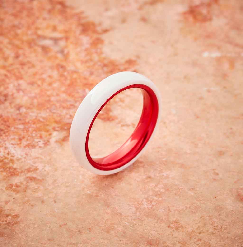 White Ceramic Ring - Couples Package