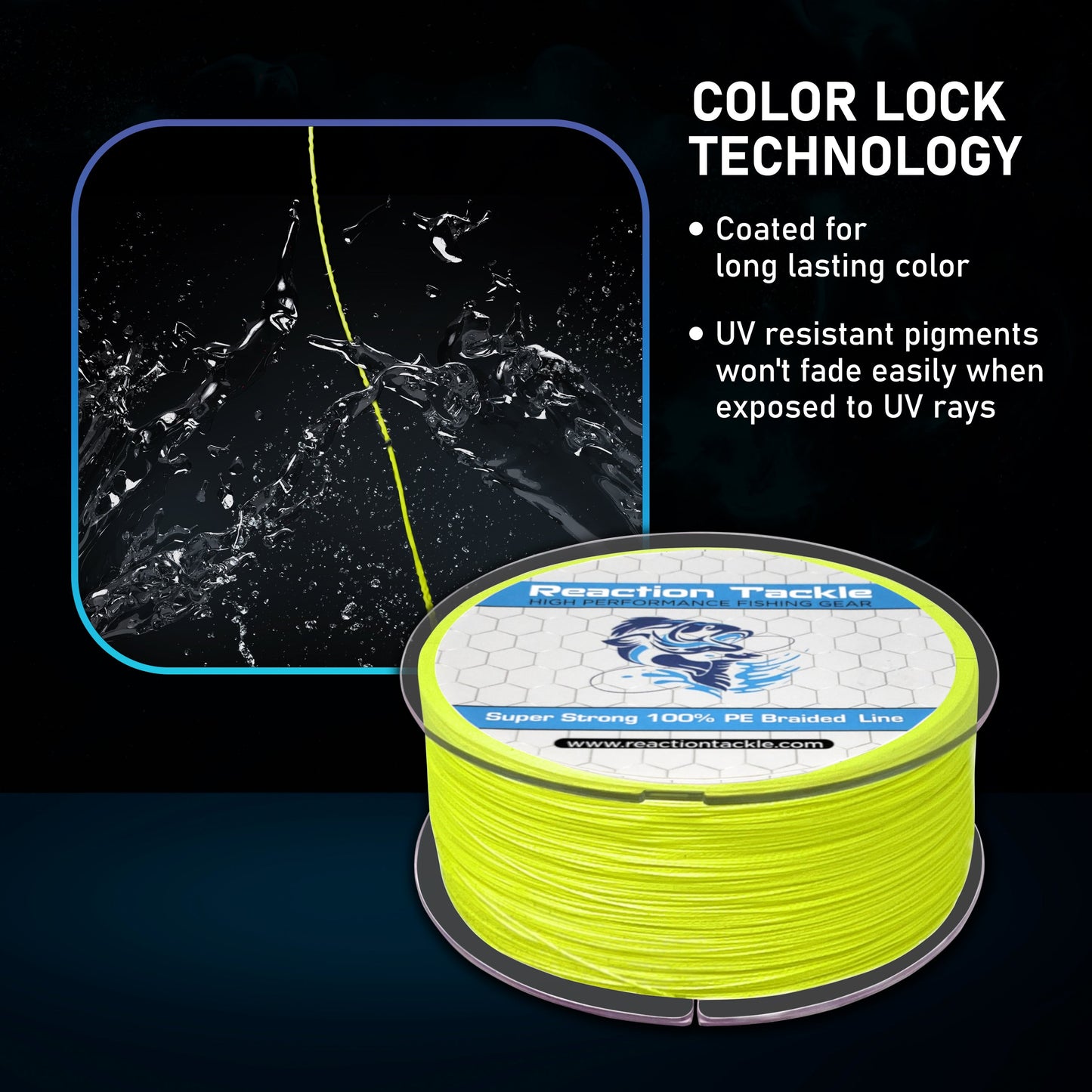 Reaction Tackle Braided Fishing Line - NO FADE Red