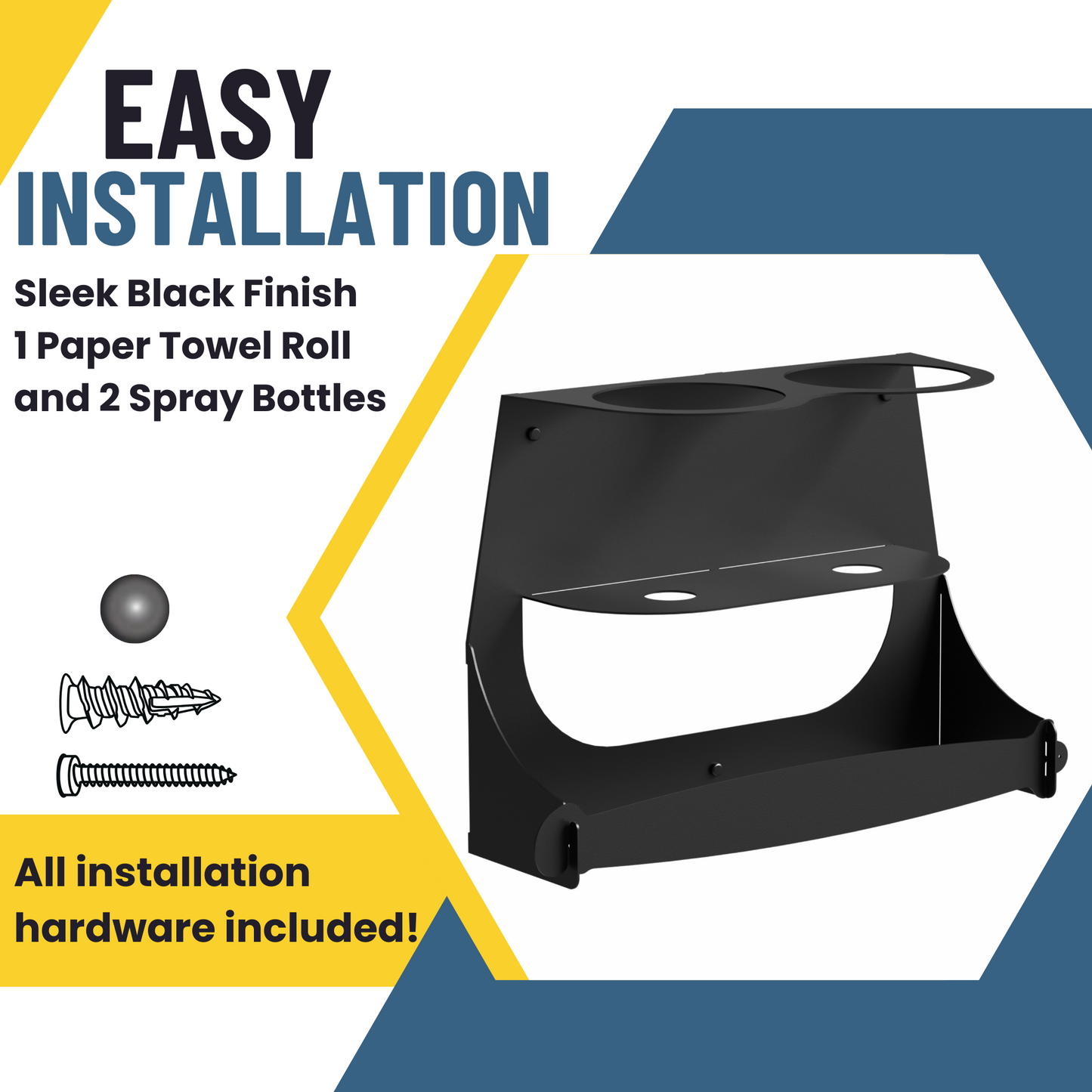 Horizontal Paper Towel & Spray Bottle Holder