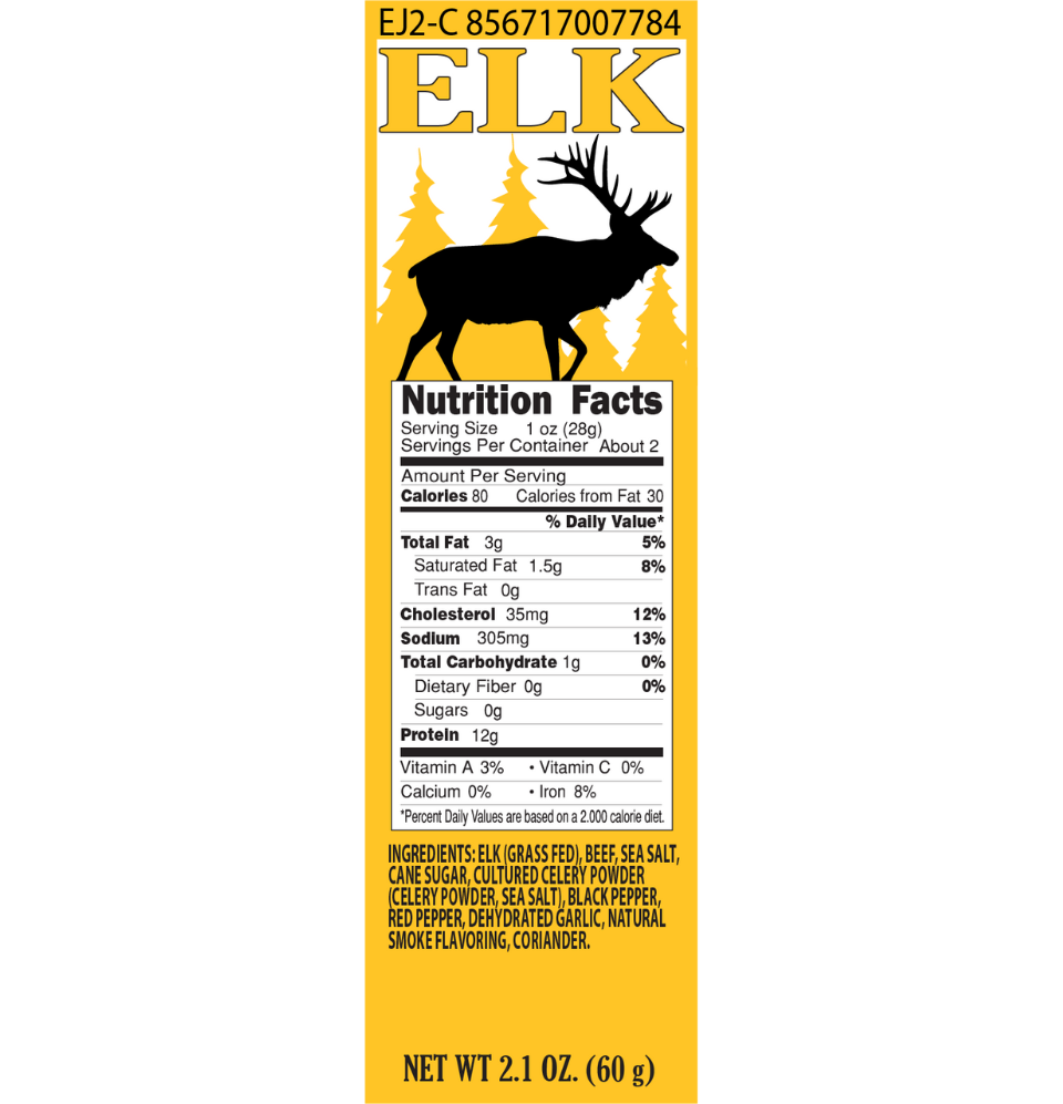 Elk Jerky - 2.1oz Resealable Bag