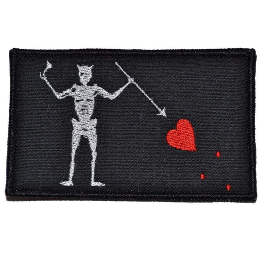 Edward Teach Blackbeard Pirate Flag - 3.75x2.25 Patch