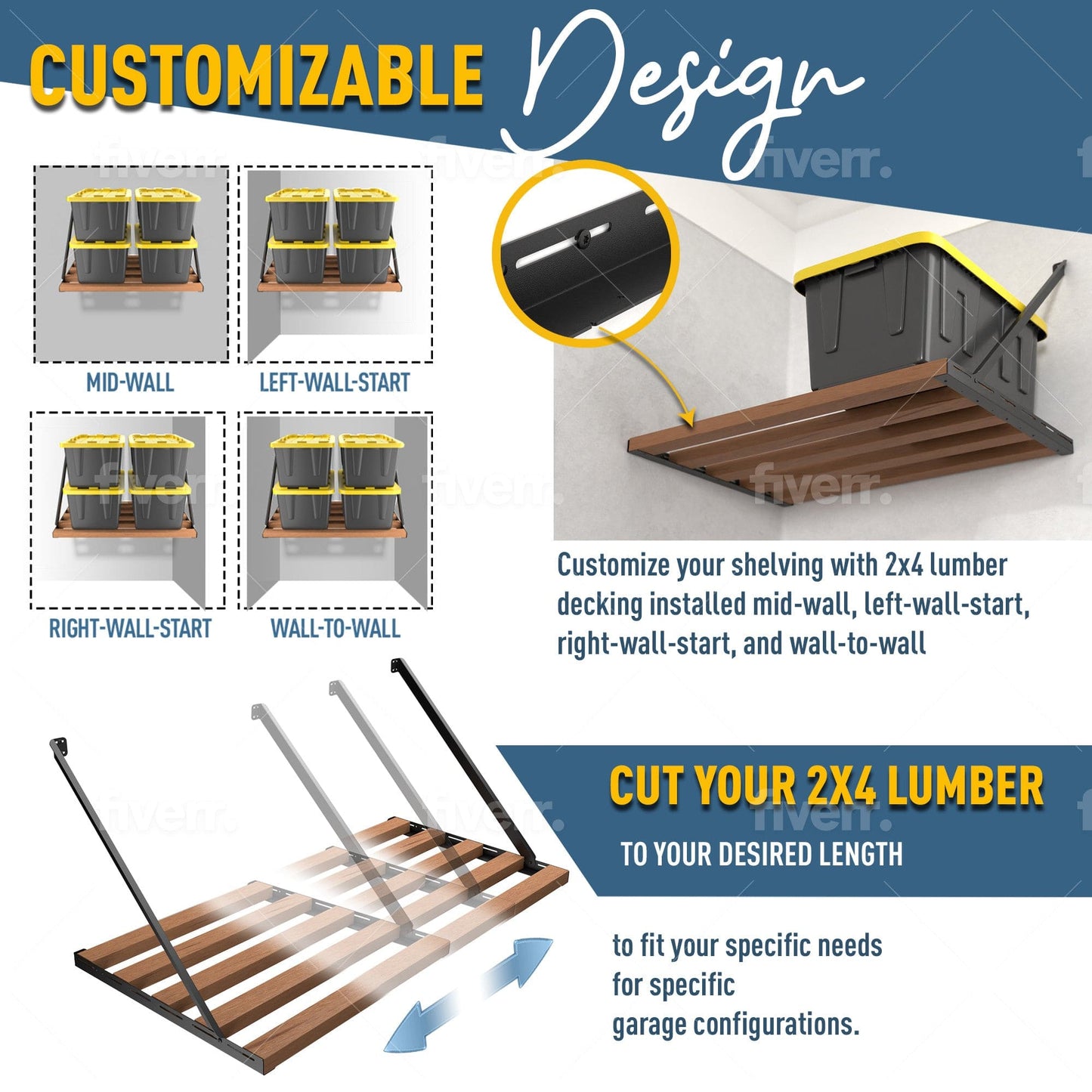 DIY Garage Shelving Kit - Wood Not Included