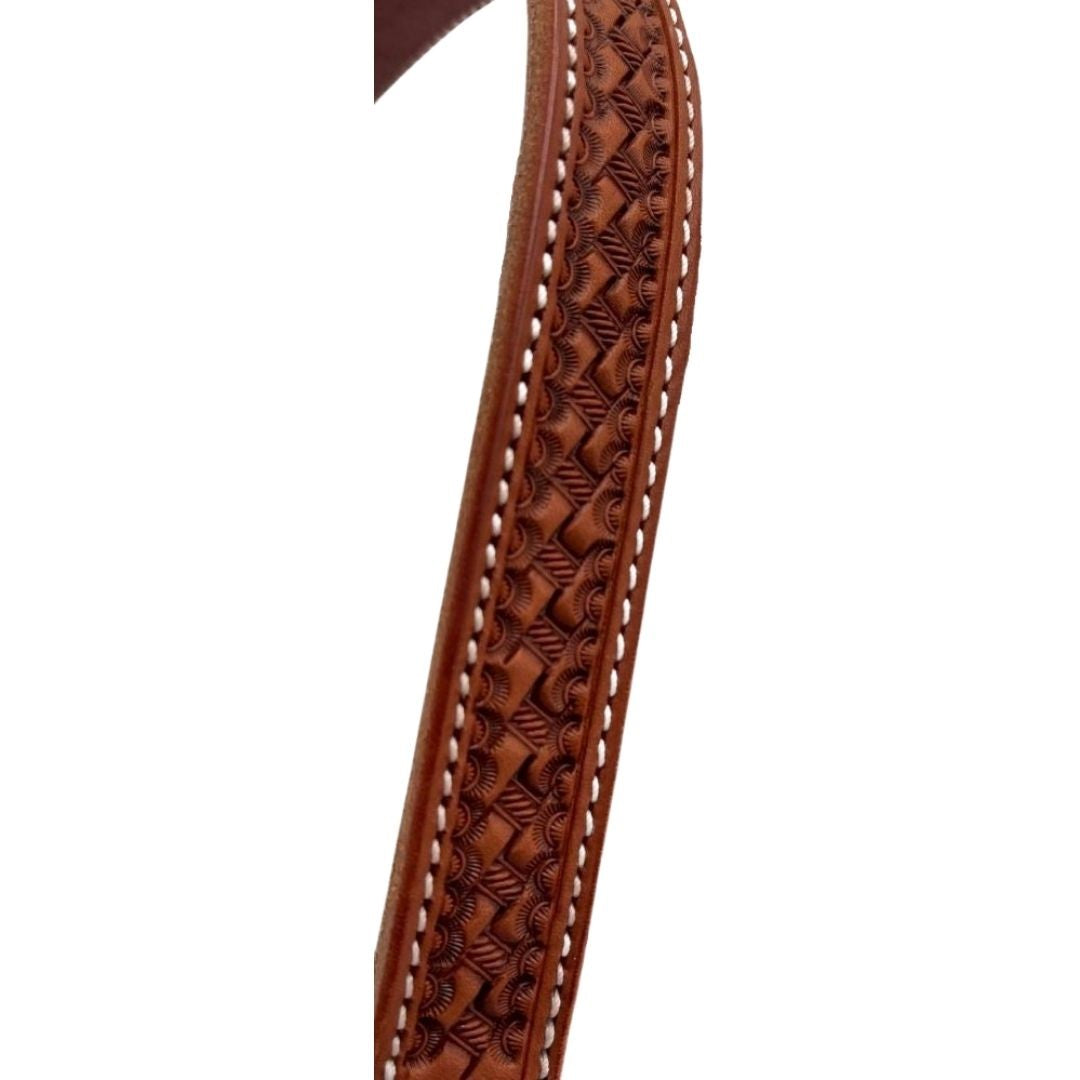 Mahogany Leather Basket Stamped Headstall