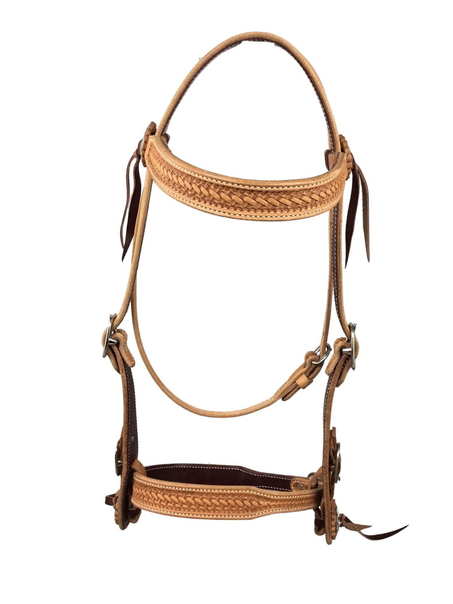 Basket Stamped Old Style Headstall with Noseband