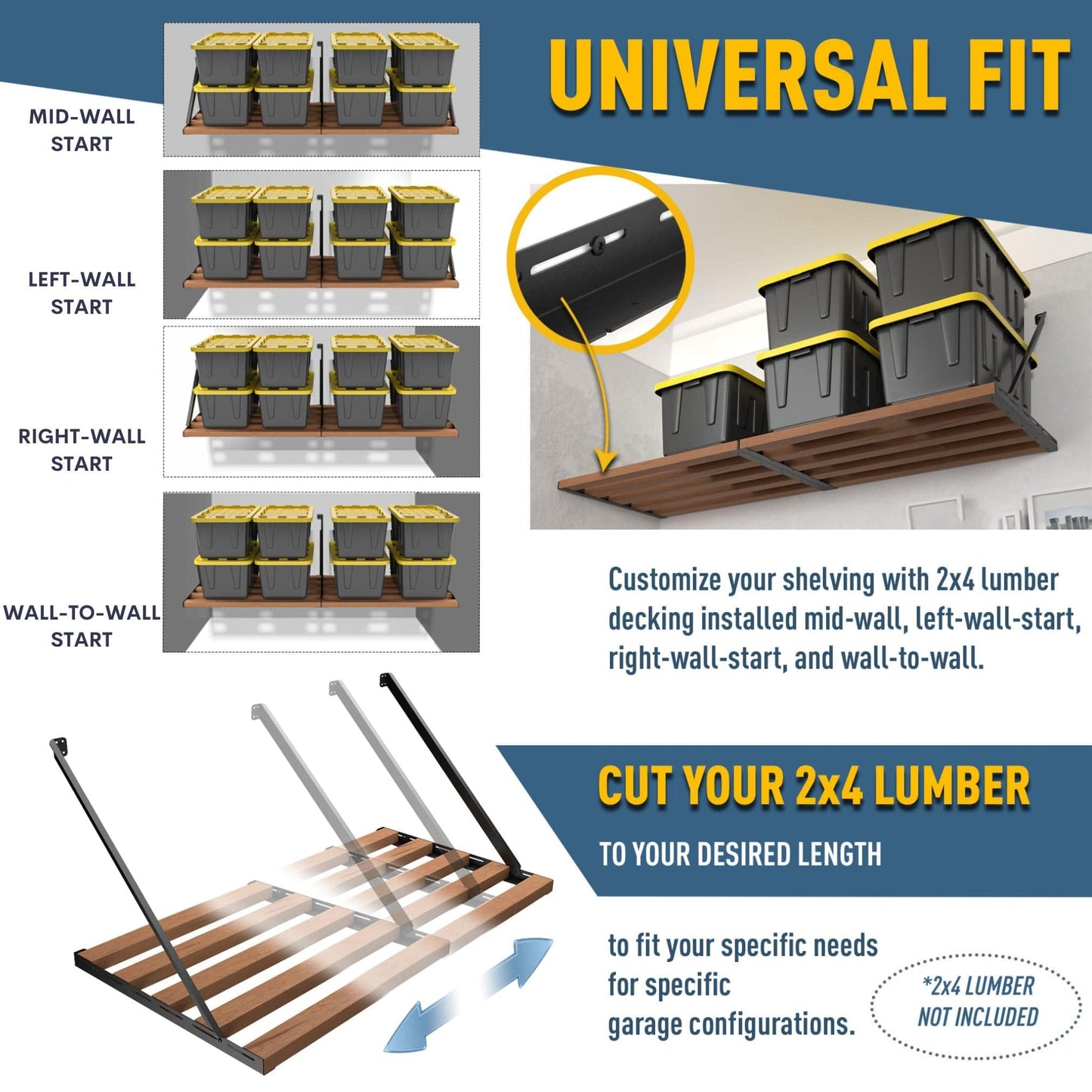 DIY Garage Shelving Kit - Wood Not Included