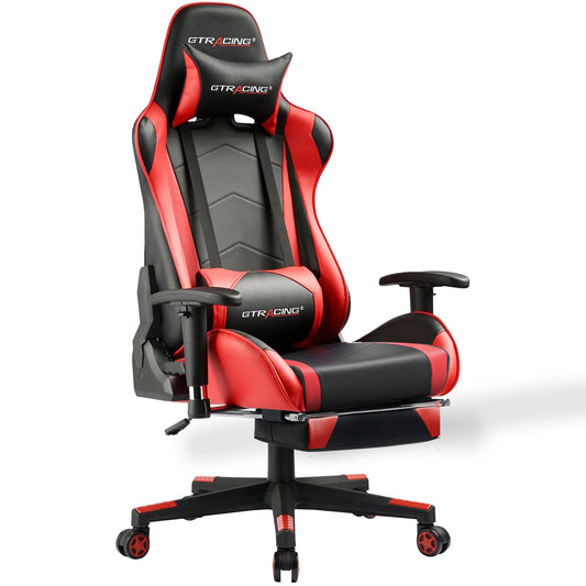 GTRACING Gaming Chair Office Chair PU Leather with Footrest&Adjustable Headrest