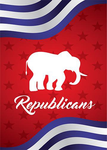 Red, White & Bue Republican Elephant