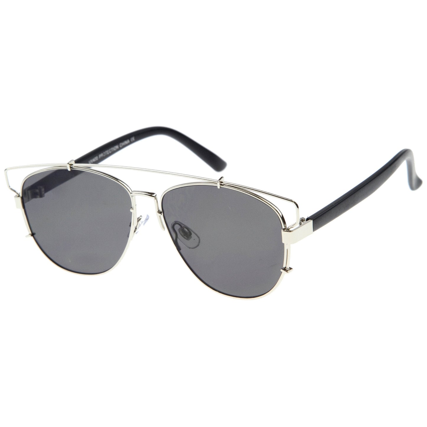 Modern Fashion Panto Flat Front Metal Aviator Sunglasses A121