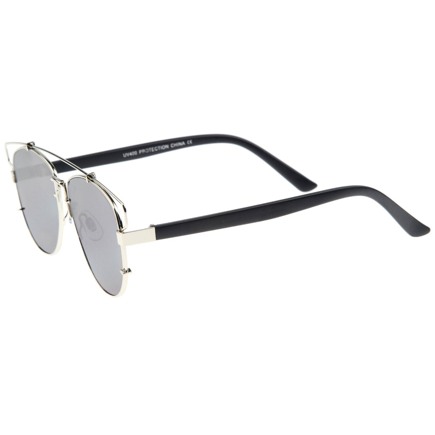 Modern Fashion Panto Flat Front Metal Aviator Sunglasses A121