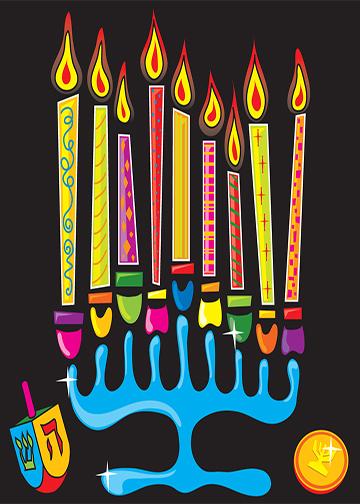 Colorful Menorah Candles