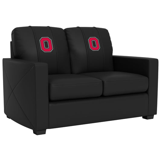 Silver Loveseat with Ohio State Block O Logo