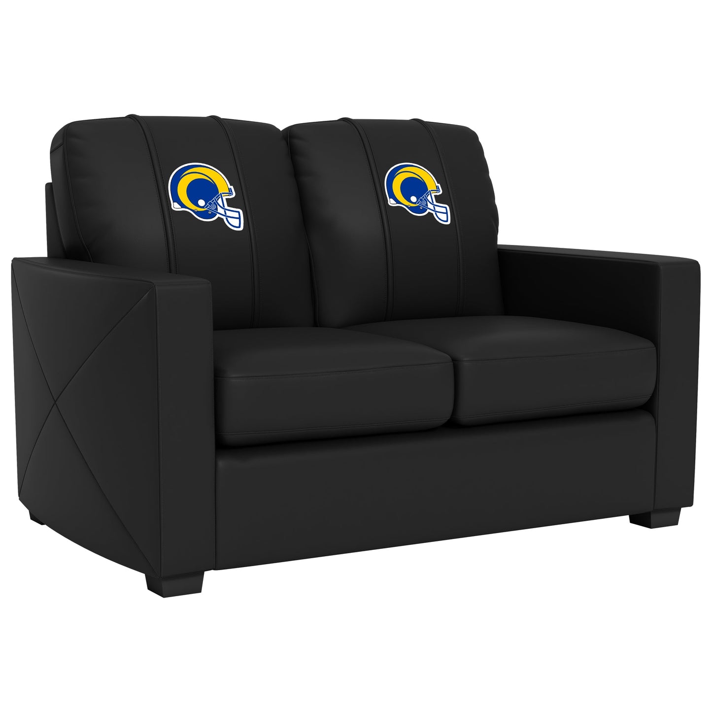 Silver Loveseat with  Los Angeles Rams Helmet Logo