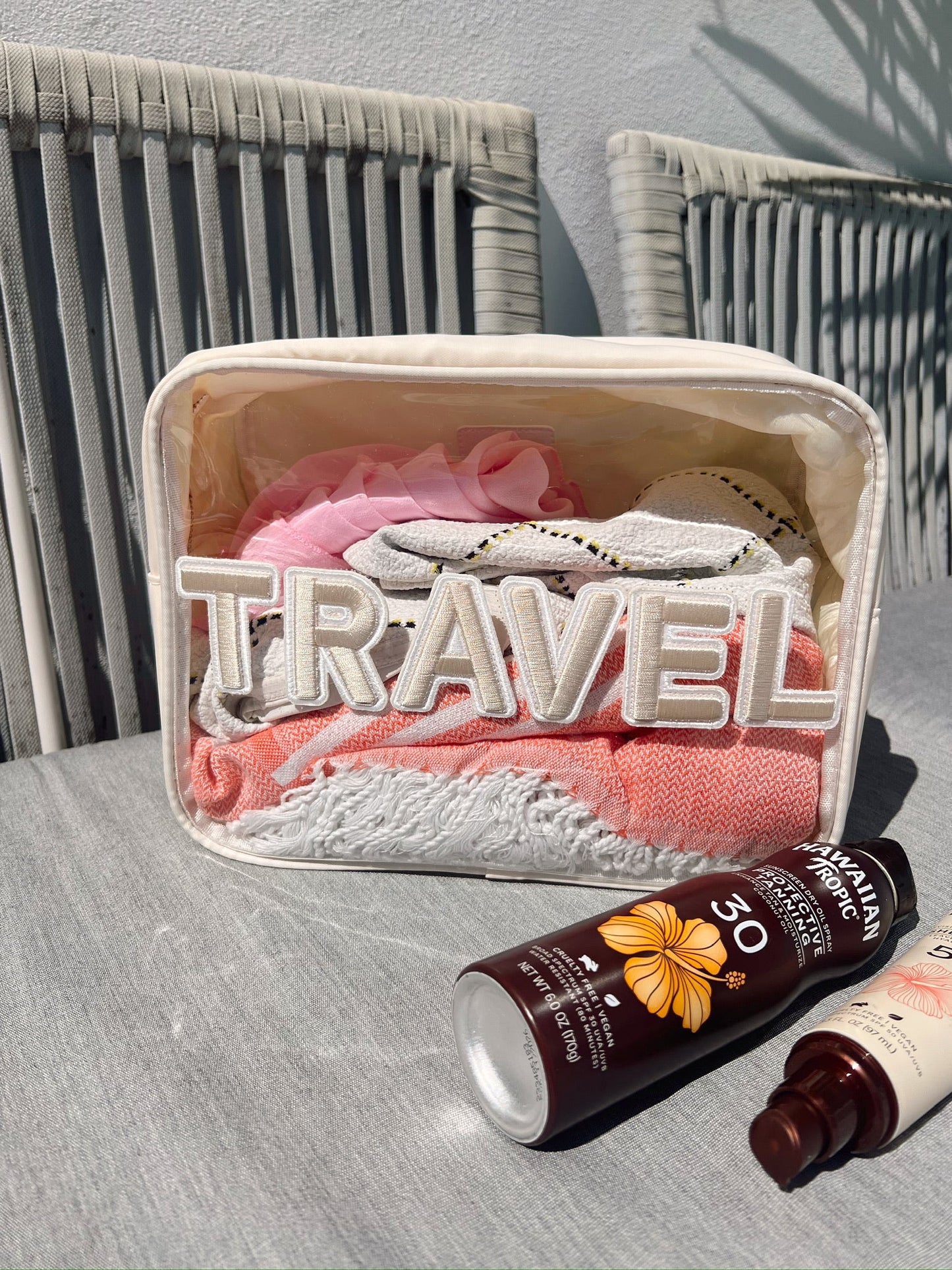 Travel Clear XL - Beige w/ Rolled Patches