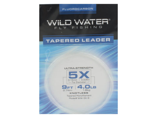 5X Fluorocarbon Leader, 9' | 3 Pack | Wild Water Fly Fishing