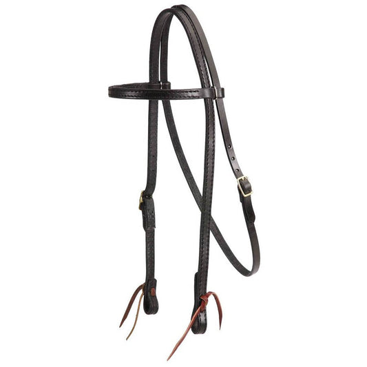 Black Leather Headstall - 5/8"