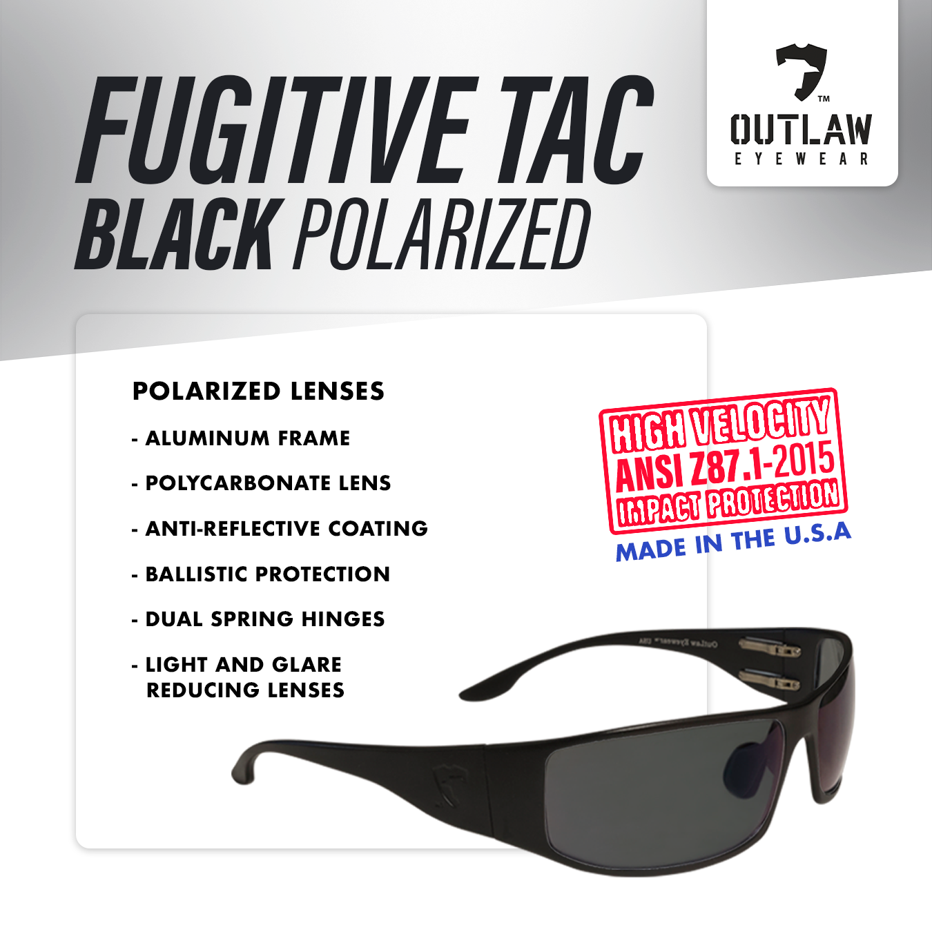 Fugitive TAC Black / Polarized - ANSI Z87.1-2015