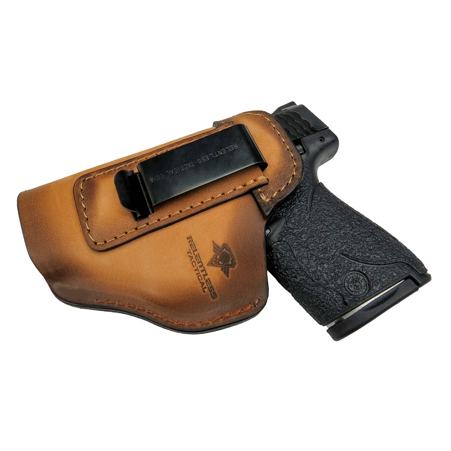 The Defender Leather IWB Holster - S&W Shield/Glock/XD Handguns - Lifetime Warranty - Made in USA