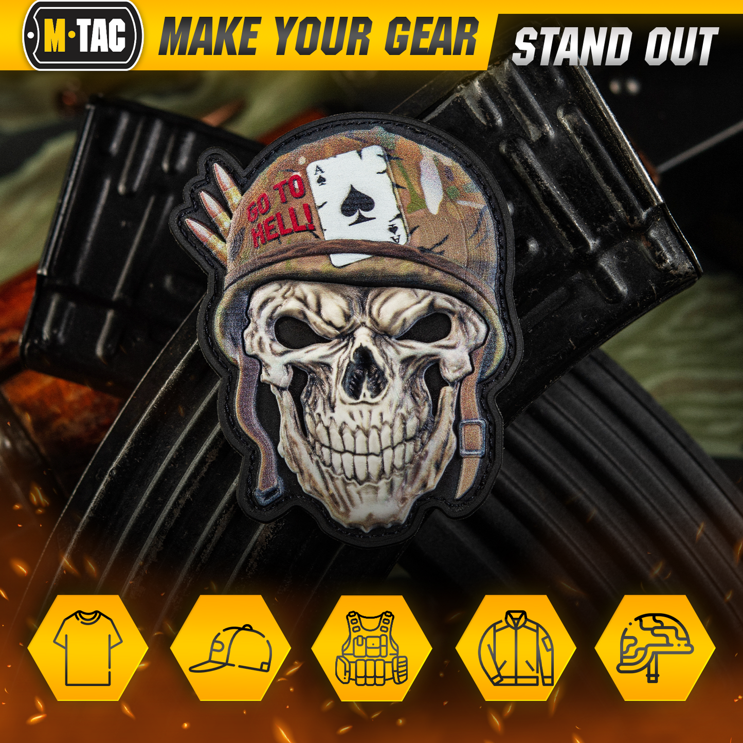 M-Tac Patch Skull in a Helmet PVC