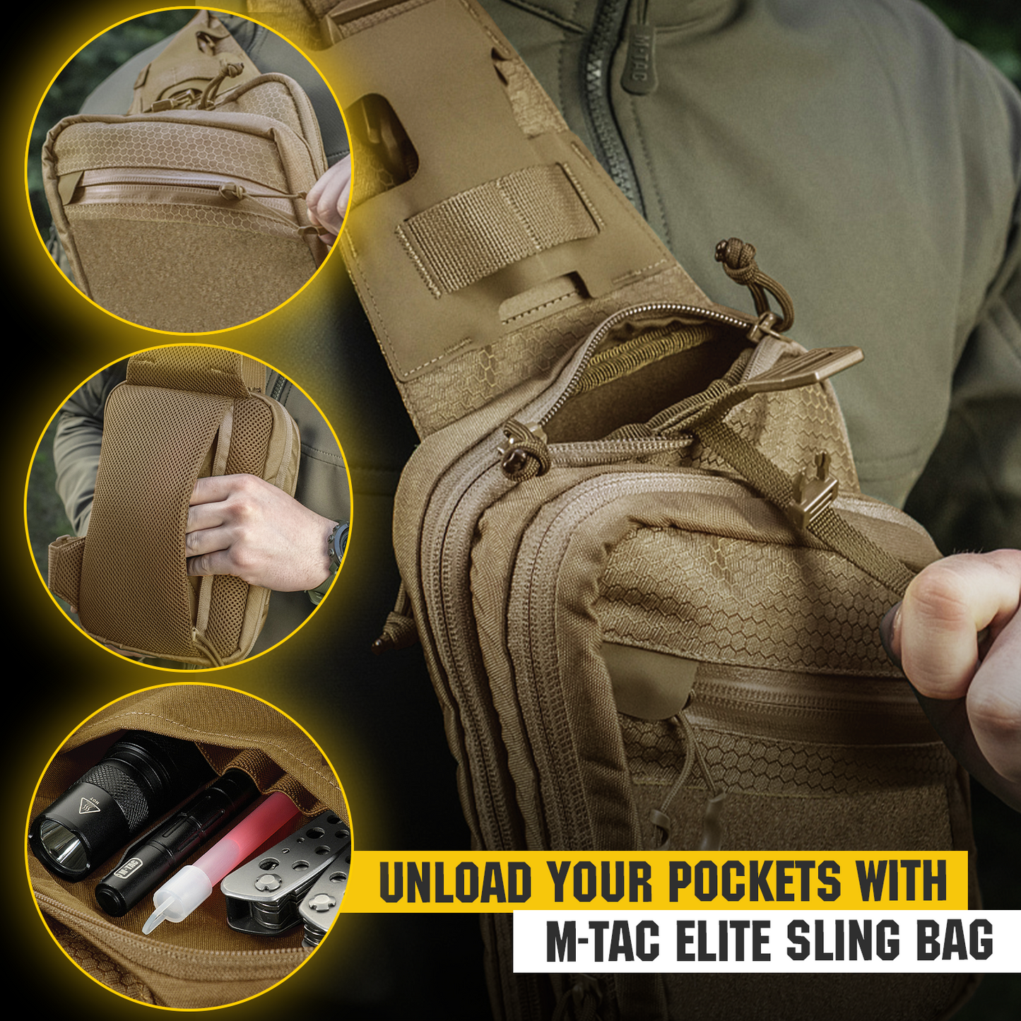 M-Tac Sling Pistol Bag with Loop Panel