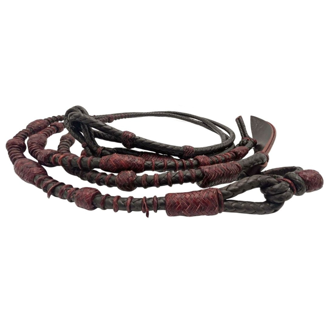 Dark Romel Reins with Red Rawhide