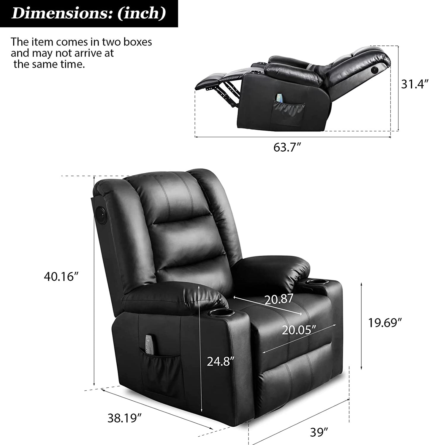 Massage Recliner Chair with Speaker H7237MP