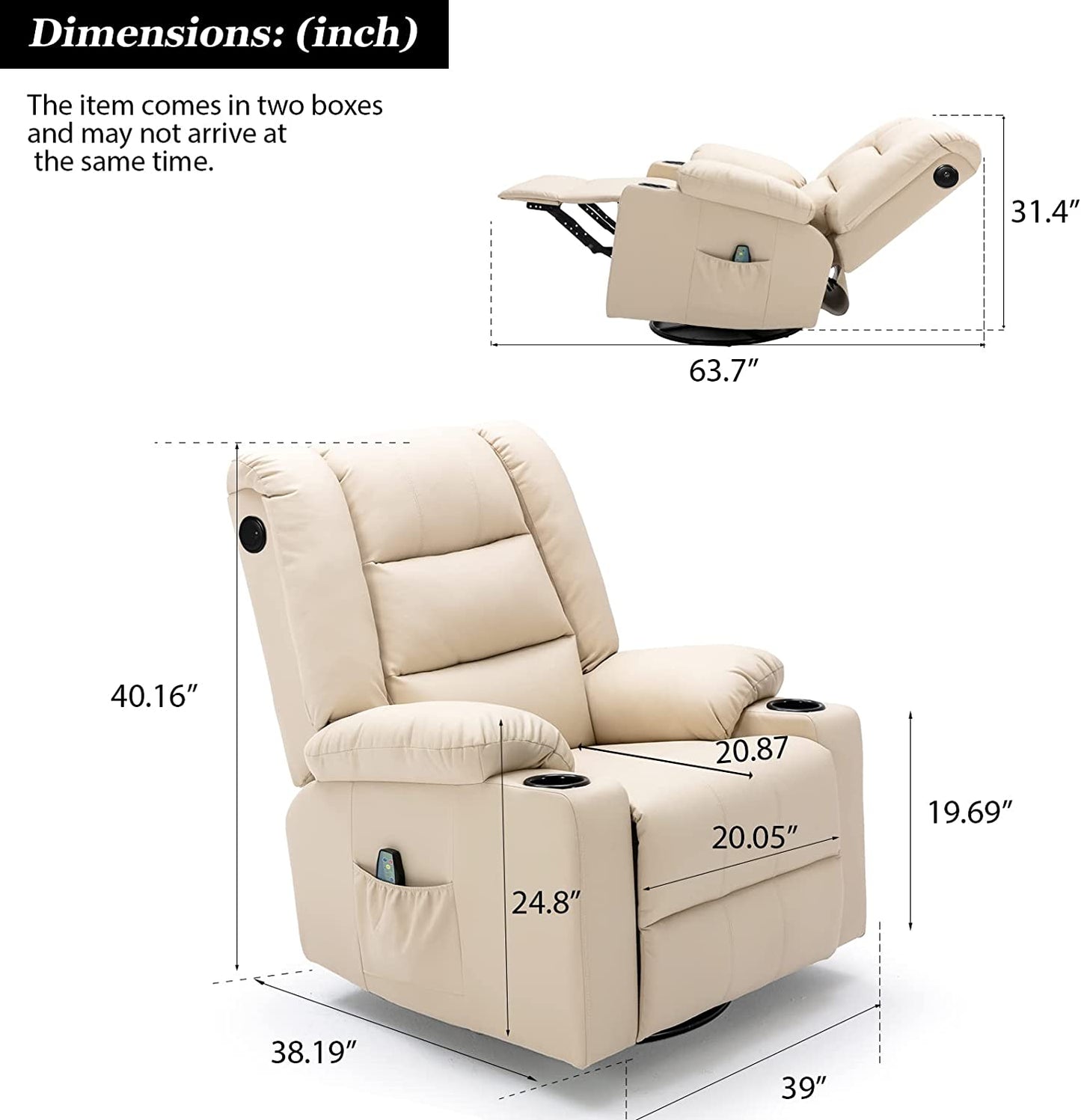 Massage Recliner Chair with Speaker H7237MP