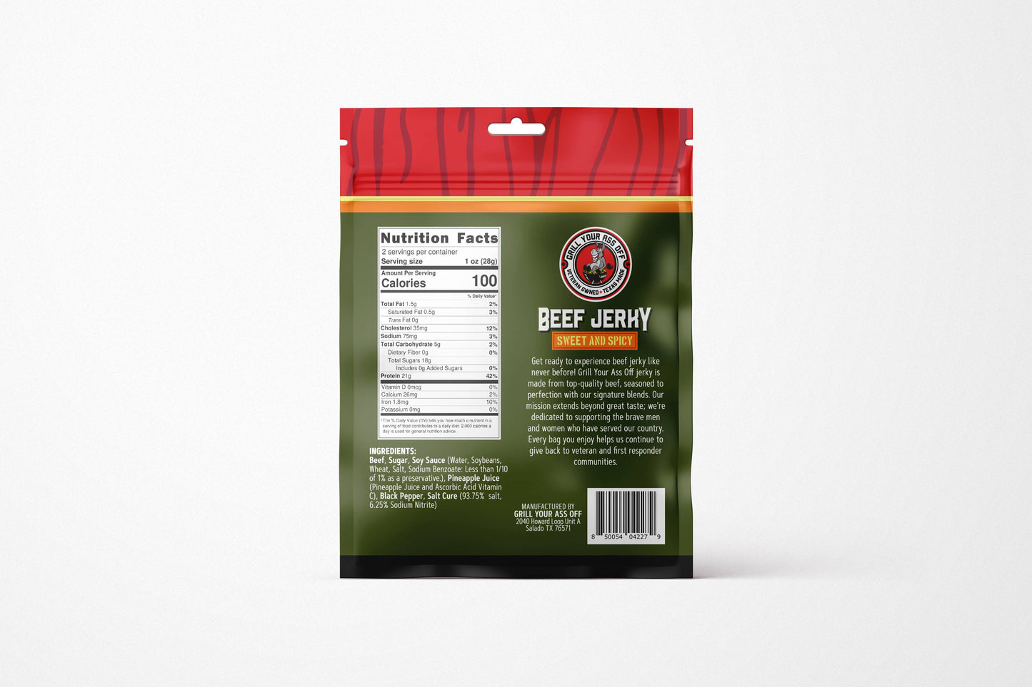 Sweet & Spicy Beef Jerky - Teriyaki, BBQ, Gift, On The Go