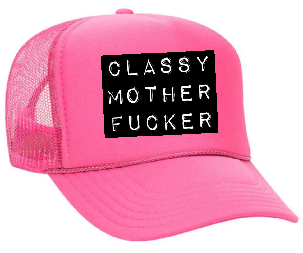 Classy Mother Fucker Block Trucker Hat